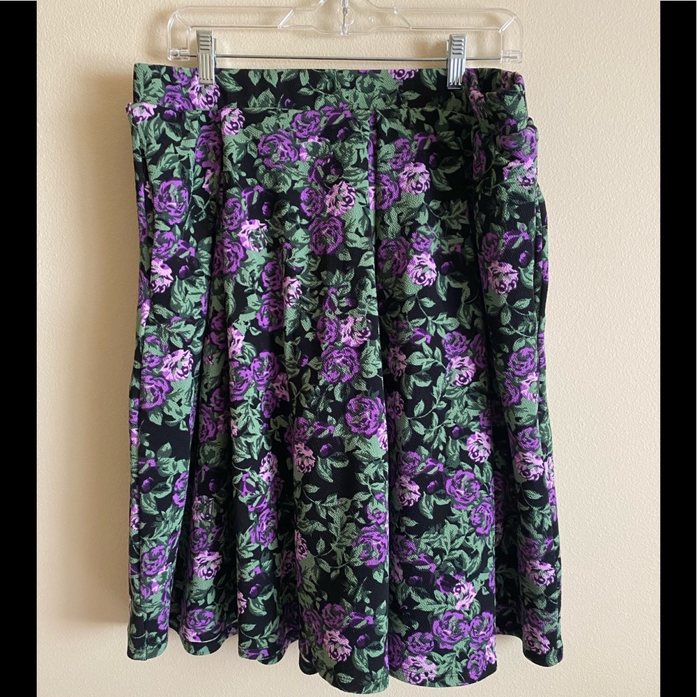 LuLaRoe Purple Floral Skirt - XL